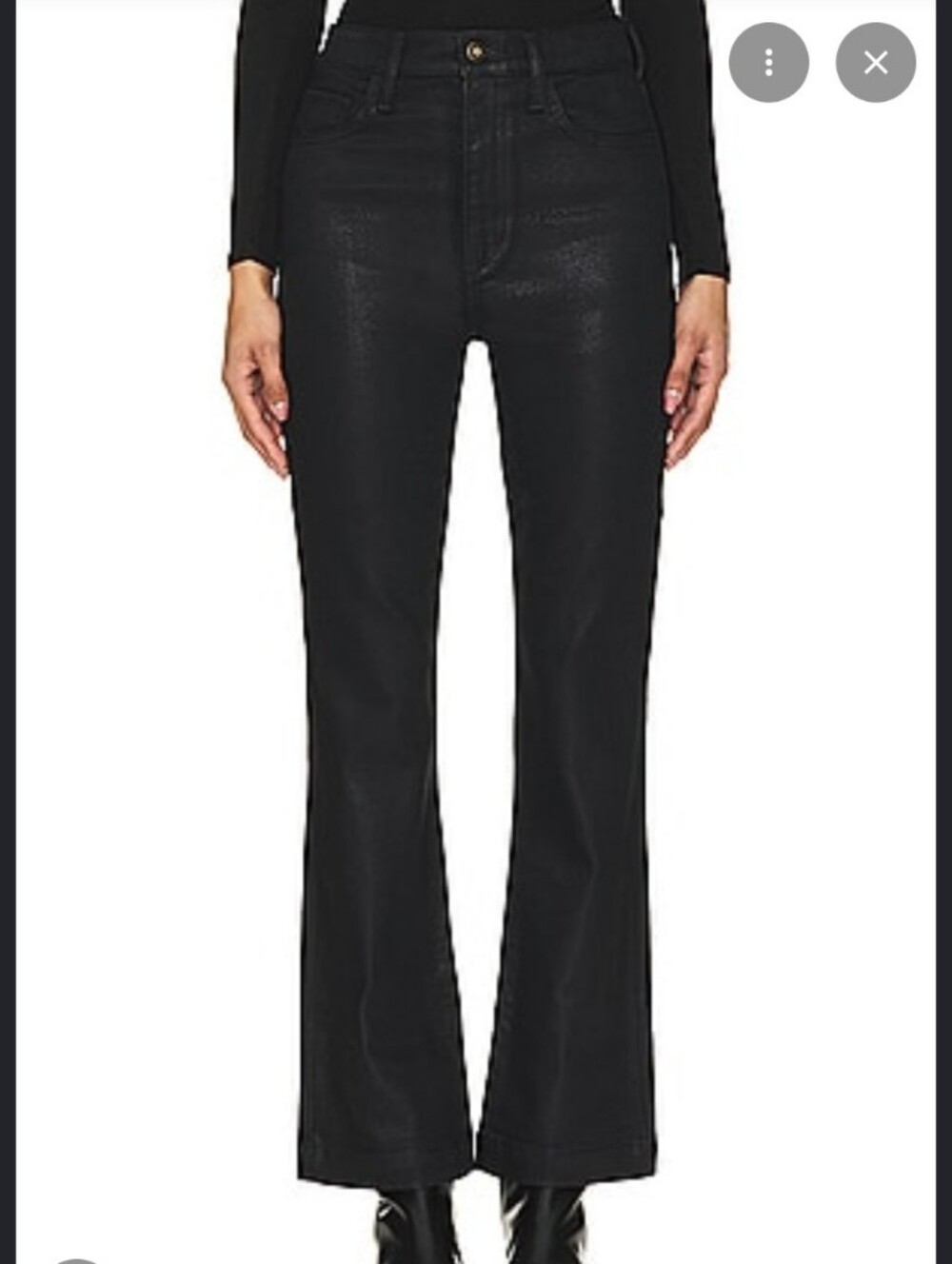 Favorite Daughter Valentina Shortie Boot Cut Jeans Coated Denim Super High Rise